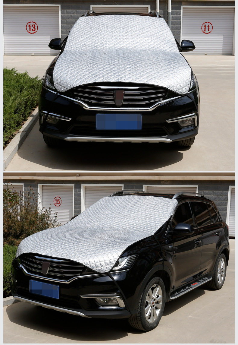 Car Cover, Half Cover, Front Windshield Cover, Winter Snow Cover, Anti-Freeze, Summer Sunshade, Sun Protection and Heat Insulation