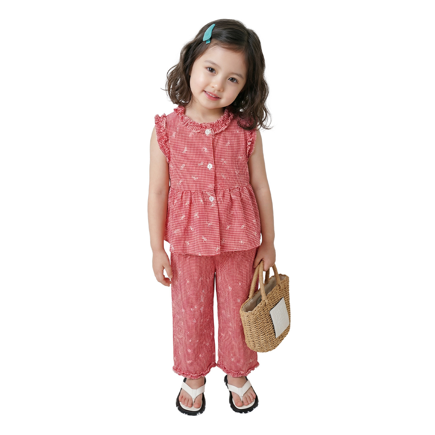Trajes de niñas de verano nuevos chalecos de encaje de niñas de verano de dos piezas de niñas pantalones de ropa infantil al por mayor
