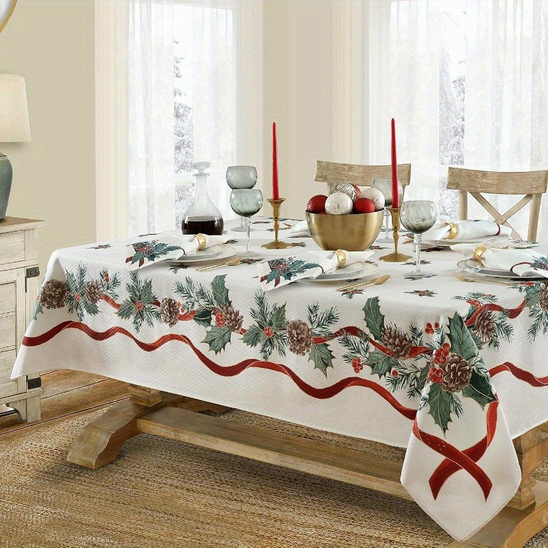 Nuevo manto de mesa de Navidad árbol de Navidad muñeco de nieve alce impresión digital manto de mesa transfronteriza amazónica decoración festiva image 15