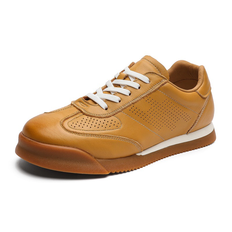 [Cuero de vaca de cabeza] Nuevos zapatos de cuero genuino de moda de Dexun Agan transpirables deportivos casuales