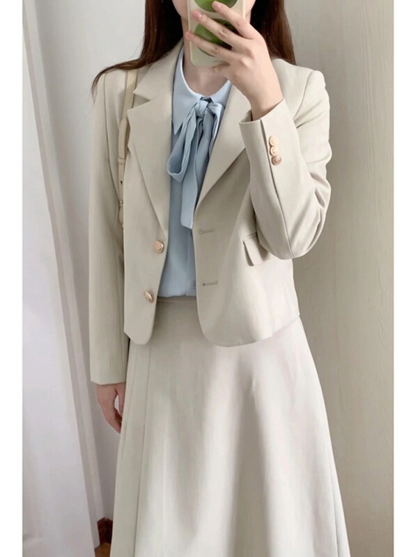Outfits for a Young-Looking, Petite College Student Taking a Teacher Qualification Interview: Formal Business Suit, Skirt, and Professional Women's Set