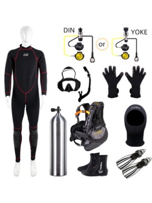 Scuba Diving Training Set HOTDIVE Conjunto completo de equipo de inicio de buceo (especial para principiantes