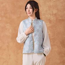 限时宠粉价韩系国风外穿短袖无袖开衫马甲盘扣高级立领女装外套