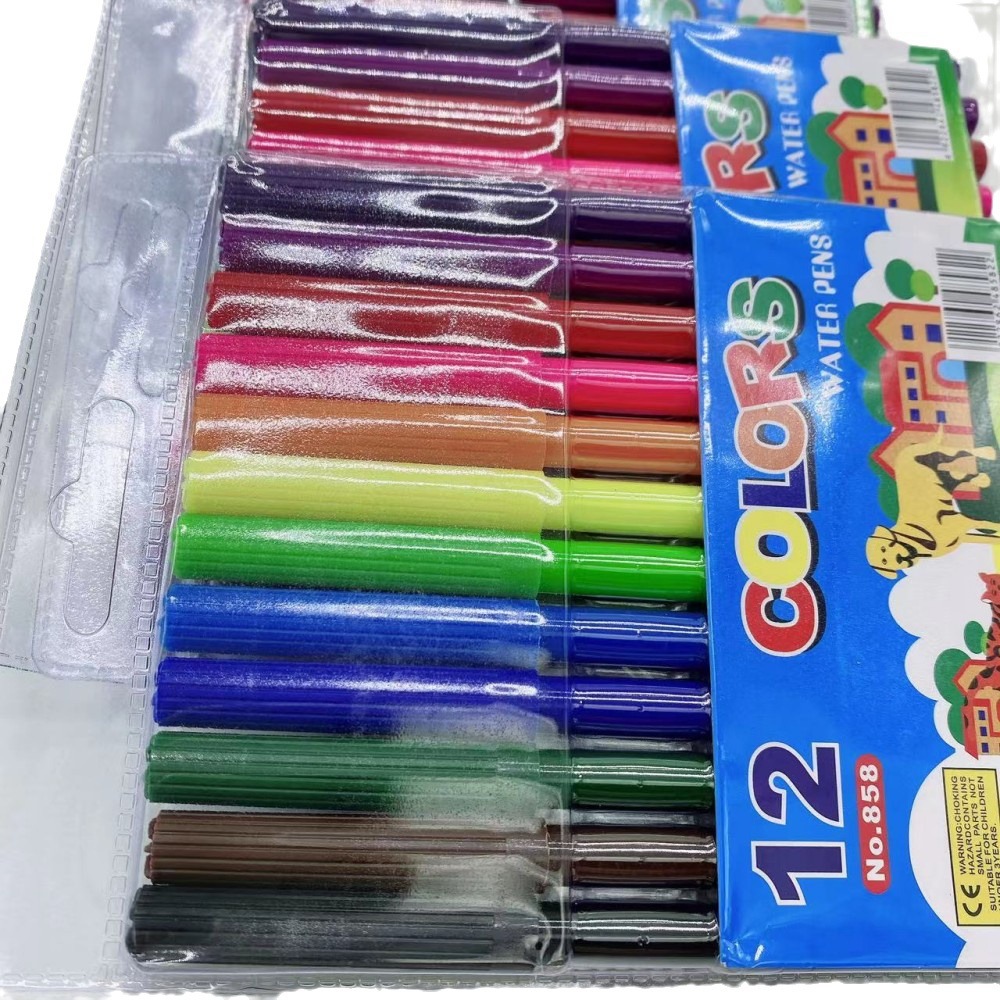 Acuarela pluma de color único conjunto de 12 colores al por mayor de gran capacidad para estudiantes de arte primaria pintura graffiti pintura al por mayor