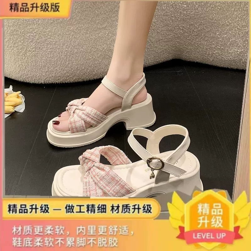 Подходит к юбке, сандалии, универсальная обувь для пляжа осень платформа, год 2023