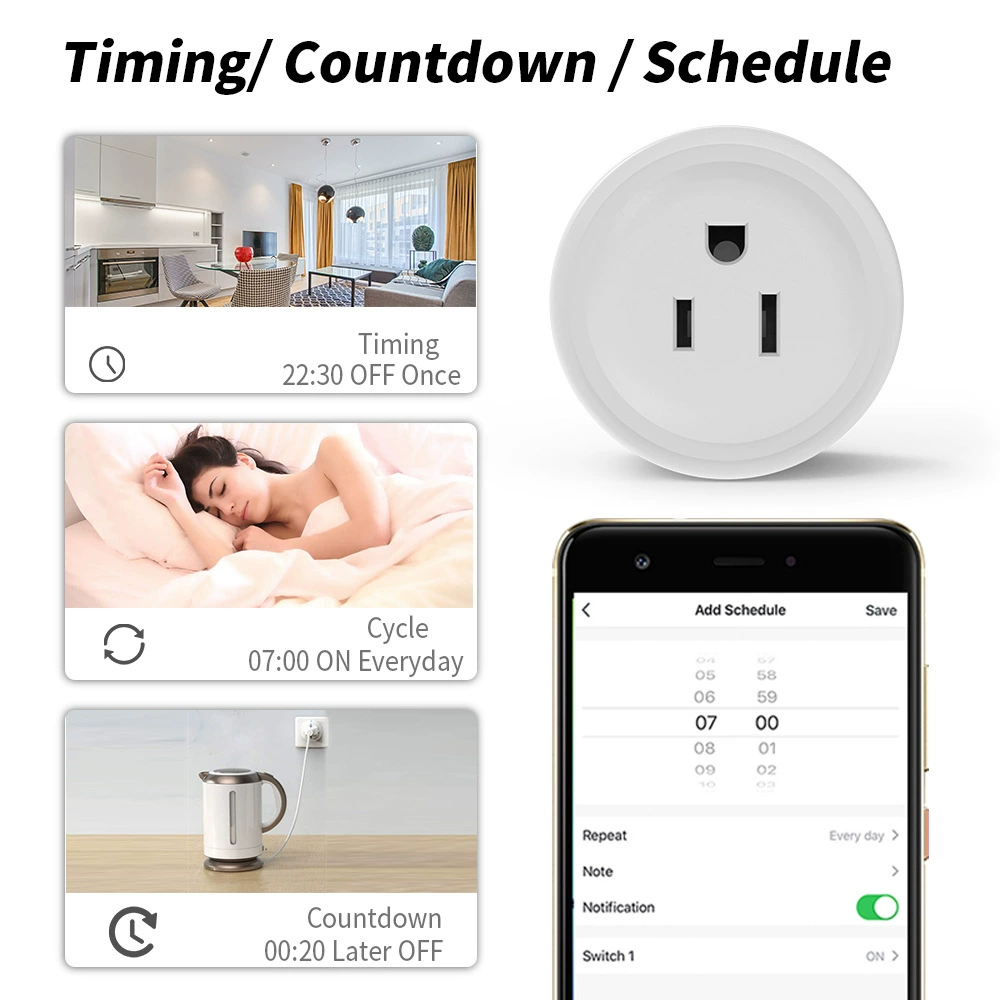 Cozylife американская умная розетка Wi‑Fi с интеллектуальным дистанционным управлением, управление голосом Alexa, таймер, обратный отсчёт