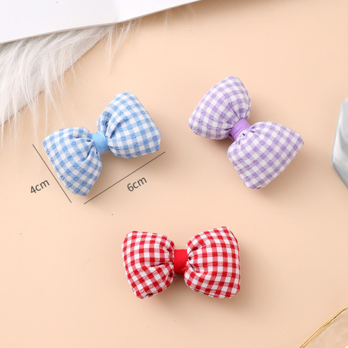Adorable small grid bow DIY accessories plaid girl heart sweet hair accessories shoes socks hats clothing accessories materials