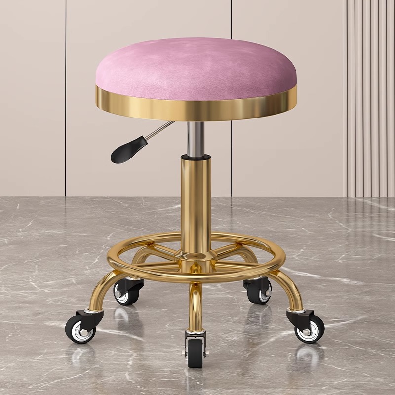Taburete de belleza, taburete de polea especial para salón de belleza, taburete de peluquería, taburete de peluquería, silla de elevación para manicurista, taburete redondo