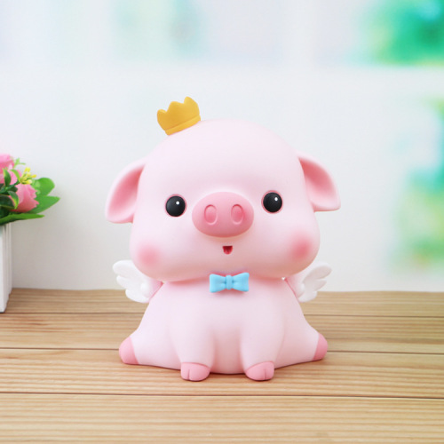ins creative Korean cute obedient pig children's piggy bank Internet celebrity cartoon anti-fall piggy bank vinyl pig ornaments