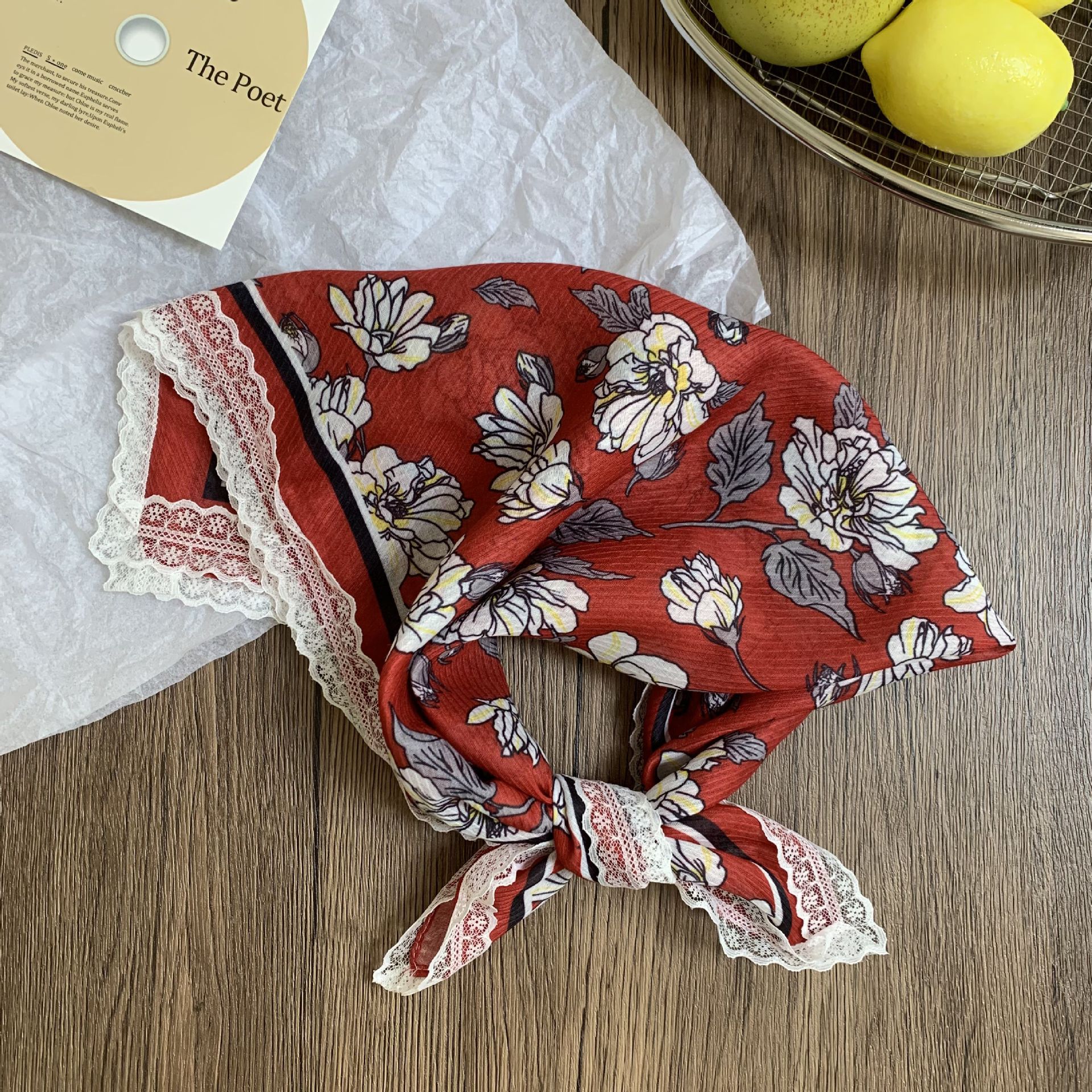 Buñuelo de seda cuello pequeño buñuelo cuadrado primavera y verano nueva moda decoración buñuelo de cuello paquete buñuelo de cabeza buñuelo de verano buñuelo de cabello buñuelo de cabello