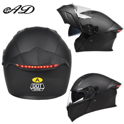Motosiklet kaskı (dəbilqə), Cross-Border Factory Wholesale Motorcycle Helmets - newly-upgraded-taillight-model-matte-black-high-definition-mirror-m54-56-head-circumference