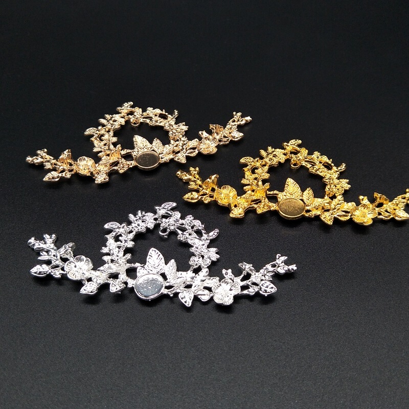 Alloy accessories Dafa crown can be inlaid antique hairpin accessories diy accessories branch 1409