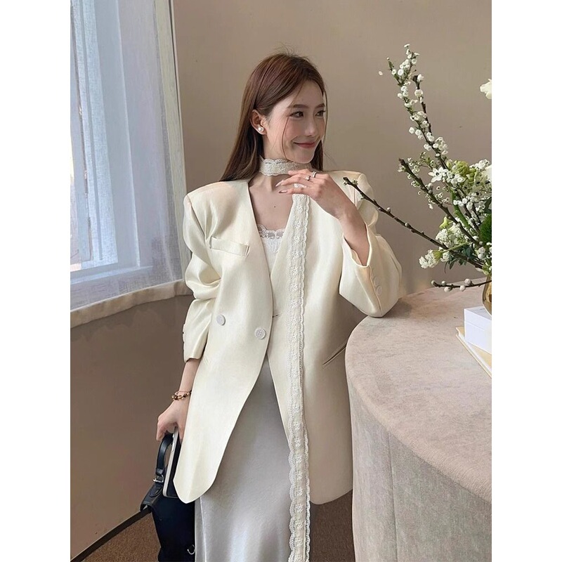 高级感小西装外套女2025春秋季新款小个子名媛设计感半身裙两件套|undefined