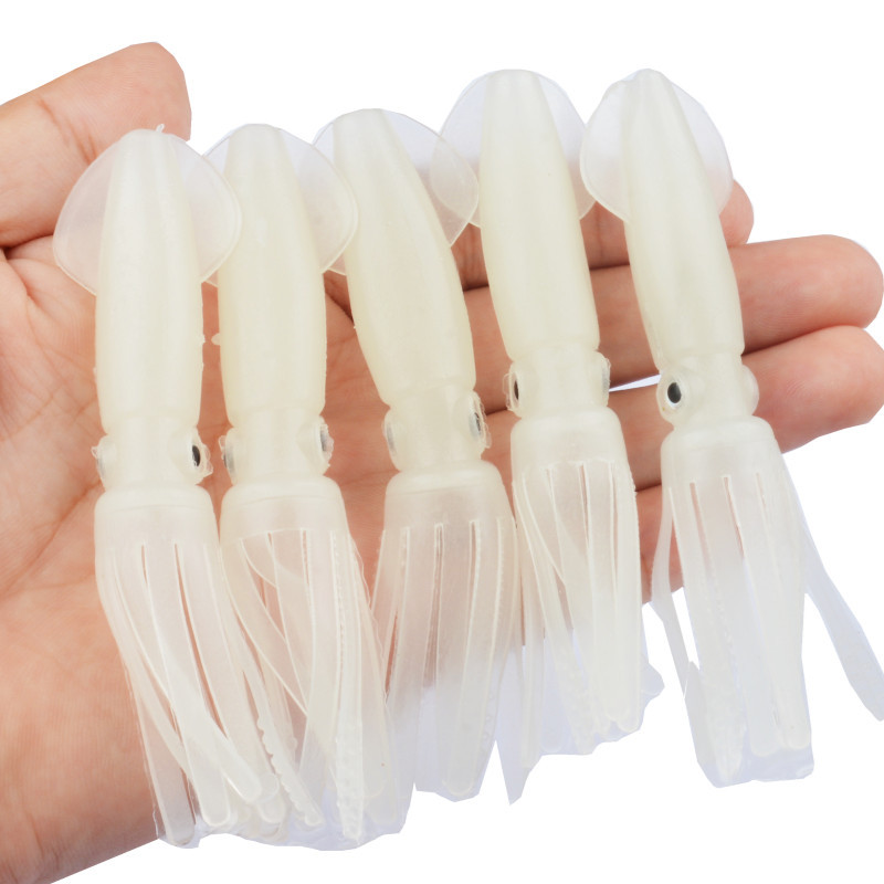 Sea fishing luminous squid bait soft bait squid 9.5cm/9.3g green soft Luya bait fake bait boat fishing 5