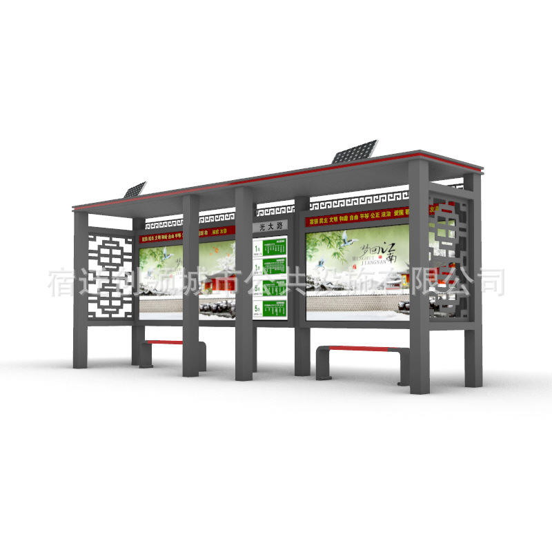 不锈钢公交站台厂家 智能公交候车亭灯箱生产厂家 智慧候车亭