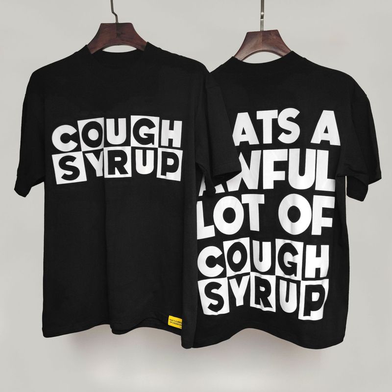 国境を越えた高品質THAT'S A AWFUL LOT OF COUGH SYRUP咳止めシロップ純綿Tシャツ|undefined