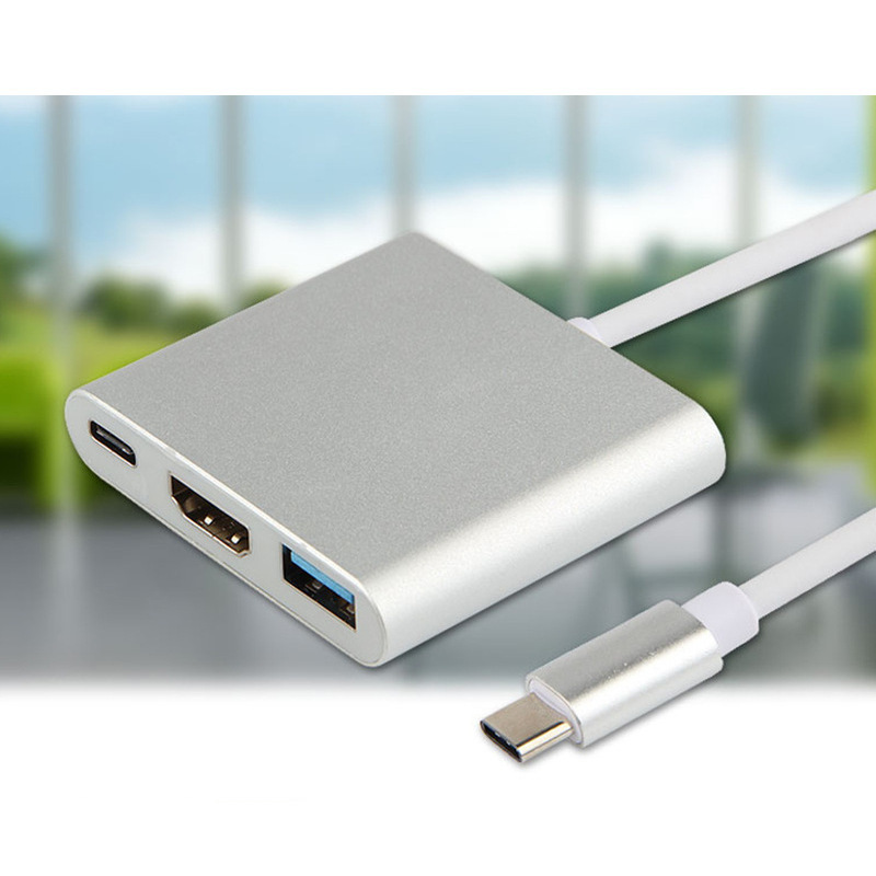 TYPE-C変換HDMI三合一4k中継ケーブル変換器type-c変換hdmi USBハイビジョンケーブル拡張ドック|undefined