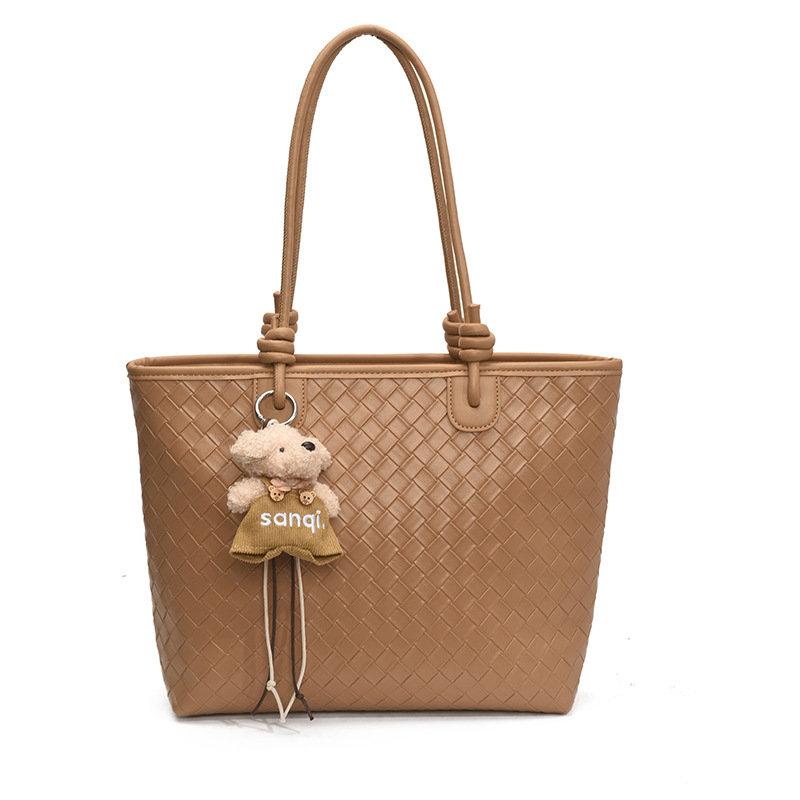 Bolso de patrón tejido de gran capacidad Bolso de hombro de cercanías de moda transfronteriza para mujer Bolso de tote de todo fósforo casual de alta gama