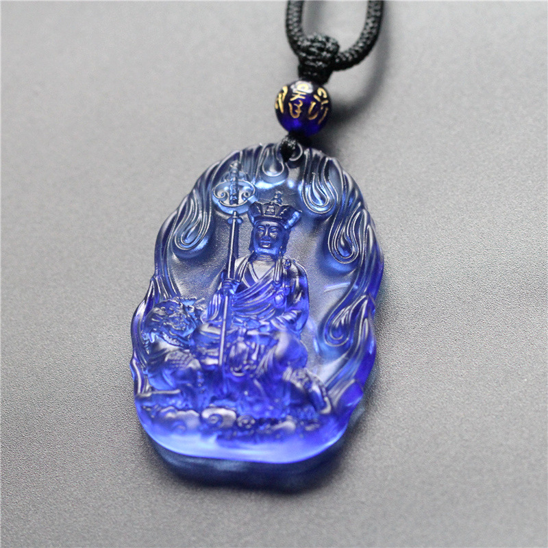 Venta al por mayor Dizang Bodhisattva collar hombres y mujeres esmalte colgante Buda estatua joyería colgante antiguo esmalte ventas directas de la fábrica