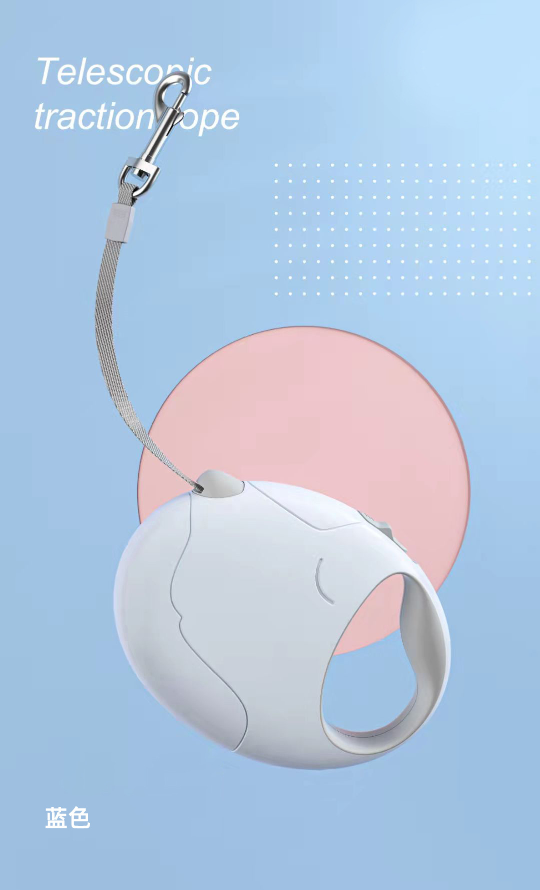 En forma de huevo cachorro tractor retráctil automático correa de perro al por mayor Teddy pequeño perro al aire libre perro caminando cadena