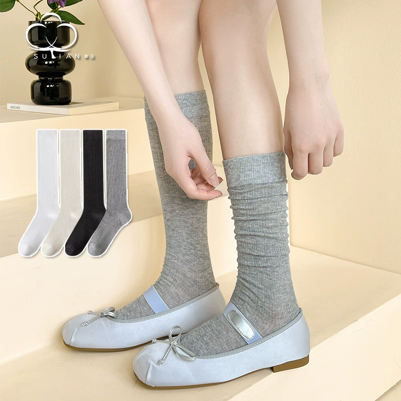 Летние тонкие белые японские милые knee socks
