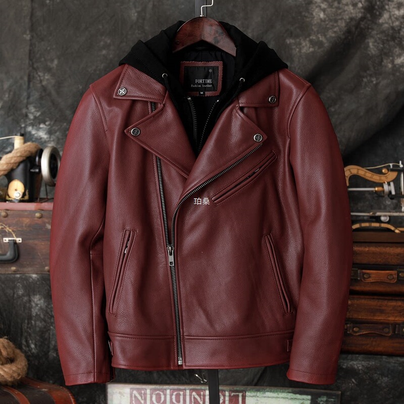 Harley Motorcycle Detachable Hooded Pakistani Genuine Leather Jacket Men's Short Leather Jacket Harley Motorcycle Detachable Hooded Pakistani Genuine Leather Jacket Men's Short Leather Jacket