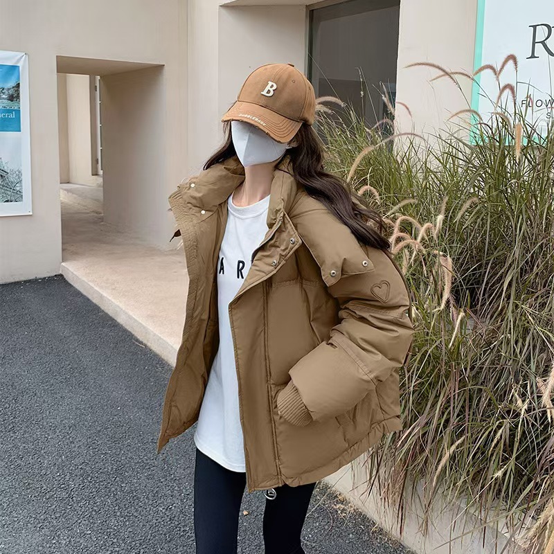 连帽加厚短款面包服女2025新款休闲百搭小众设计保暖加厚棉服外套|undefined