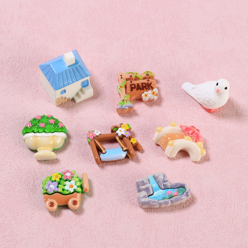 Resin Accessories Wholesale Handmade DIY Homemade Hairpin Hole Shoes Buckle Cream Glue Jewelry Material Cartoon Courtyard