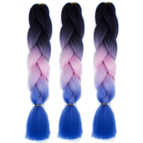 Single Color, Double Color, Triple Color Dyed Jumbo Braid, African Dirty Braid Synthetic Hair Gradient