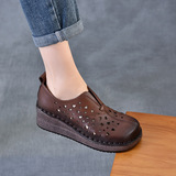 以一 Летние кожаные универсальные сандалии для отдыха на платформе, обувь, воловья кожа