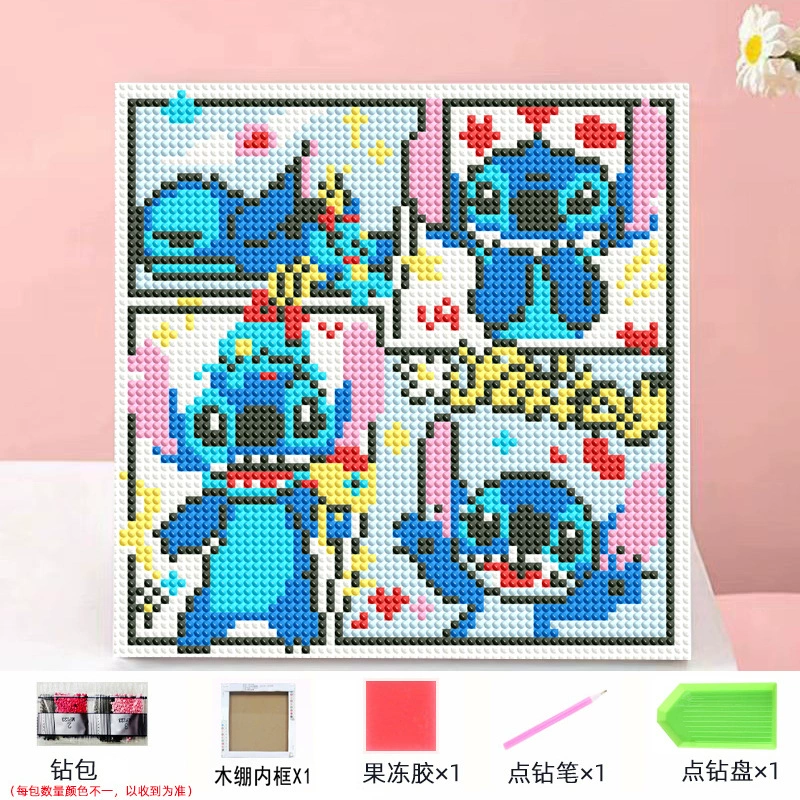 Набор алмазной мозаики DIY Kuromi и мультфильмы 20×20 см, рамка-наклейка, детское творчество