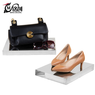 Clothing store window bag display props stainless steel shoe holder shopping mall counter shoe bag display tray rack