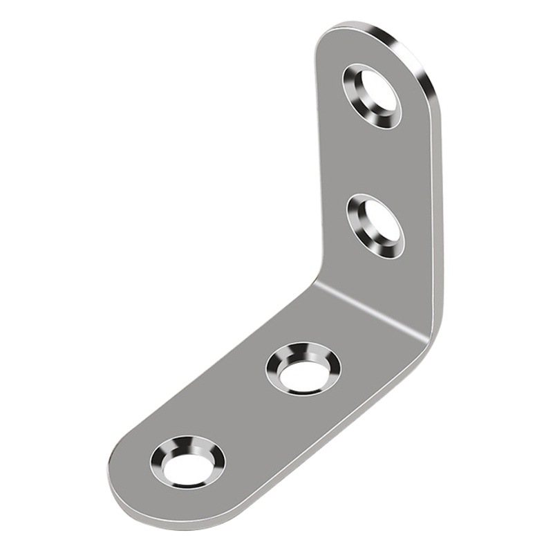 Código de ángulo de acero inoxidable suministro transfronterizo 90 grados soporte de tipo L soporte de ángulo recto soporte de estante ángulo de hierro mesa y silla conector