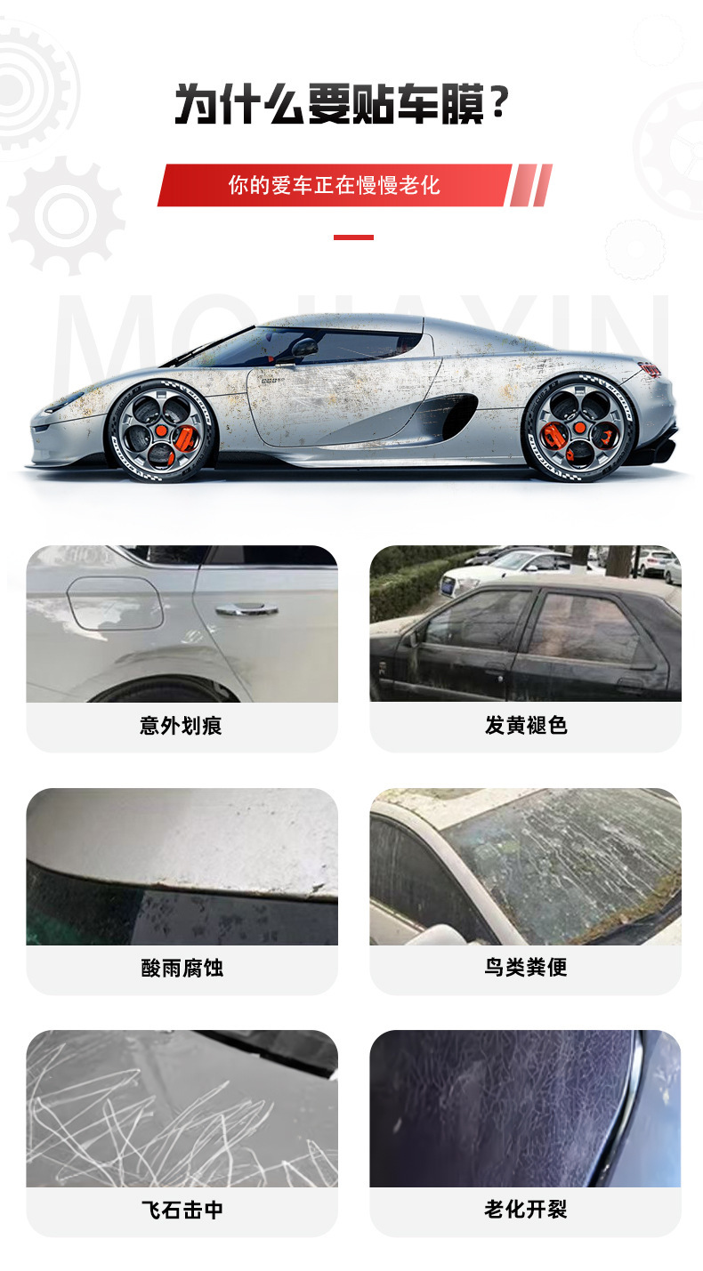 Wholesale Automotive Tpu Color-Changing Film, Seven-Color Laser White Car Paint Protection Film, Car Body Film, Color-Changing Film, Full Car Film