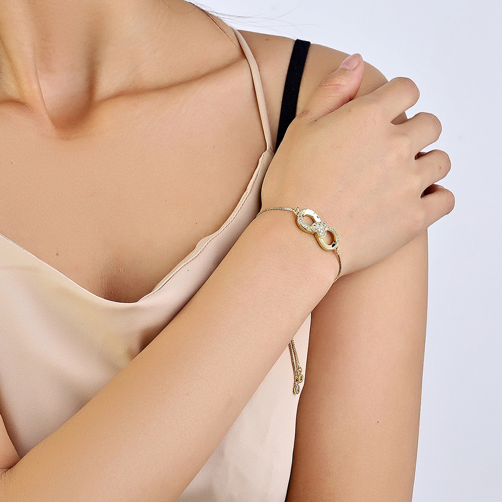 Fashion Bow Knot Copper Bracelets Inlay Zircon Copper Bracelets