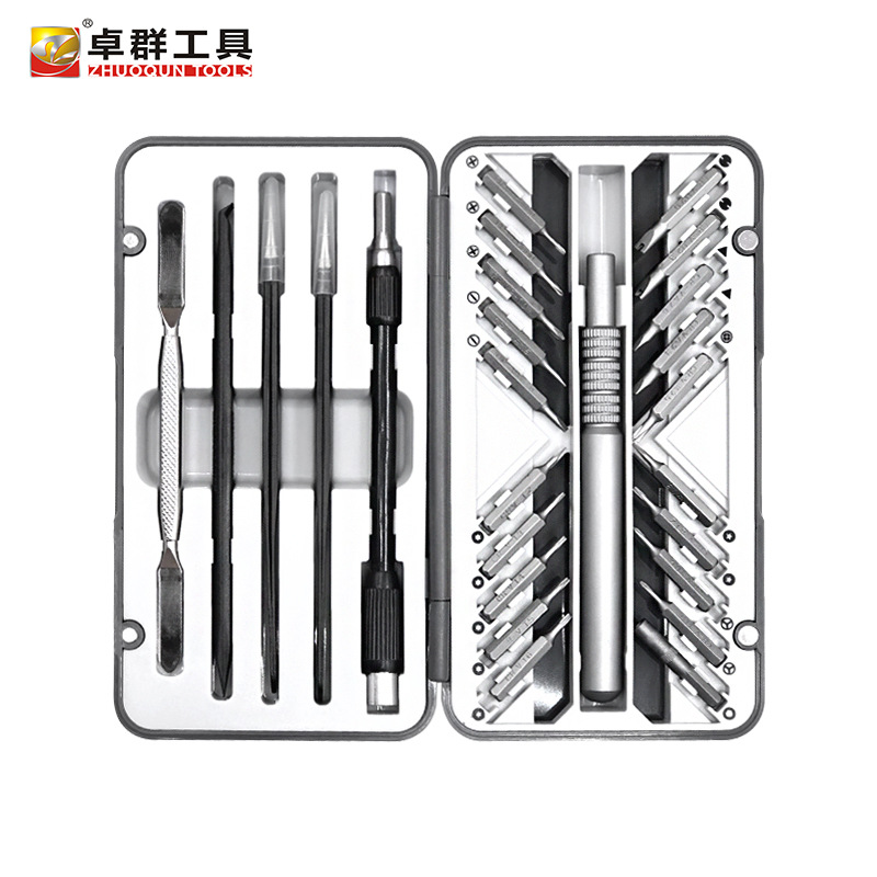 Juego de destornillador de precisión multifuncional de 26 piezas combinación de desmontaje de acero al cromo vanadio portátil herramienta de reparación de teléfonos móviles