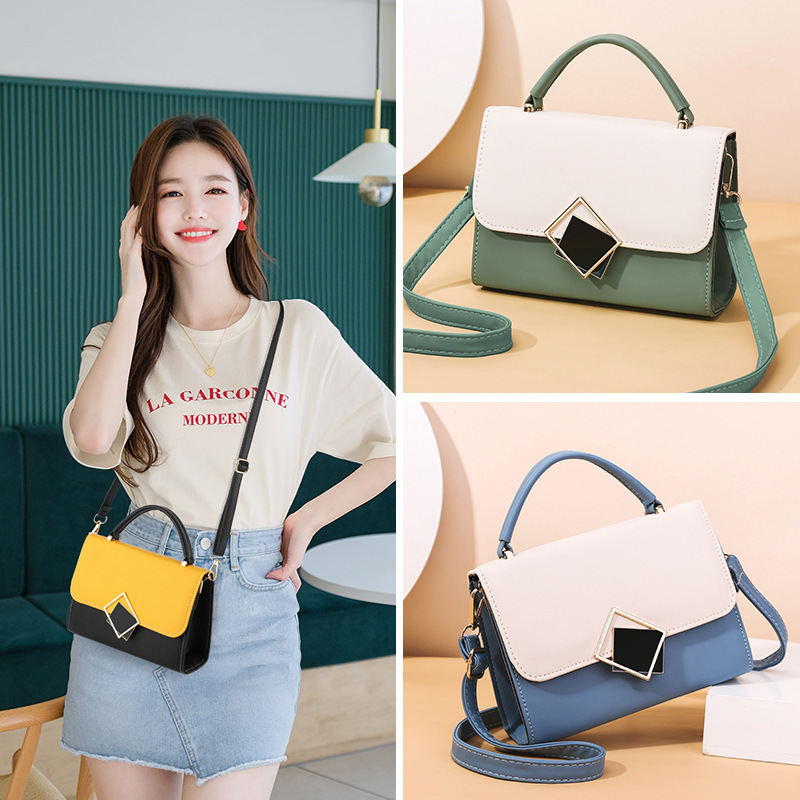 Color-Blocked Small Square Bag, Cheap Factory Direct Supply, Cute and Sweet New Foreign Trade Cross-Border Internet Celebrity Single Shoulder Crossbody Bag Color-Blocked Small Square Bag, Cheap Factory Direct Supply, Cute and Sweet New Foreign Trade Cross-Border Internet Celebrity Single Shoulder Crossbody Bag