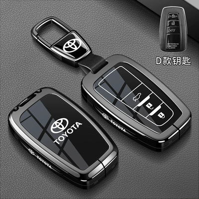 Cross, genuine leather cover — Car key bag - toyota-a-model-3-button-piano-blacktrapezoidal-buckle