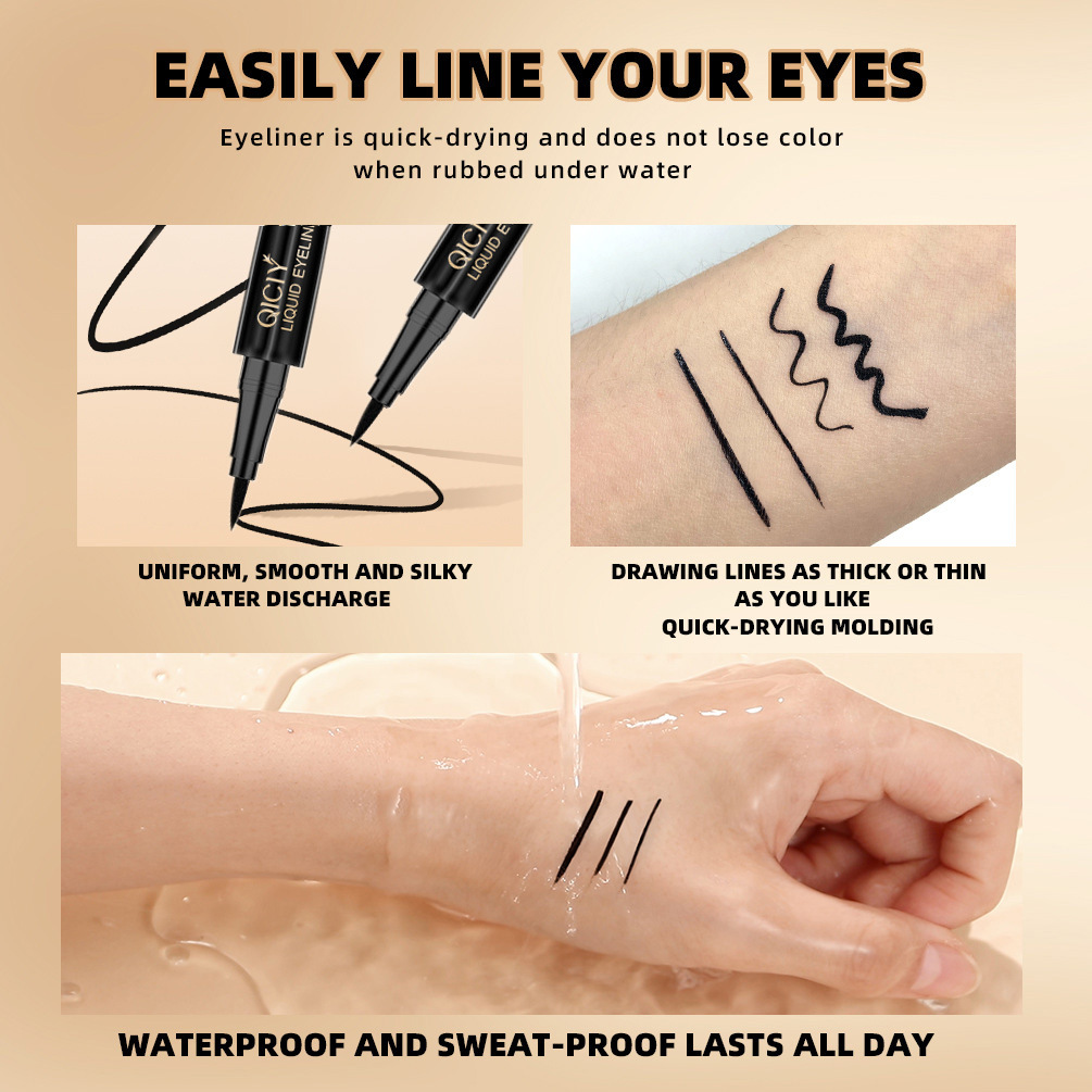 hot selling eyeliner pen waterproof, sweat proof, quick drying liquid eyeliner pen makeup_voghion.com