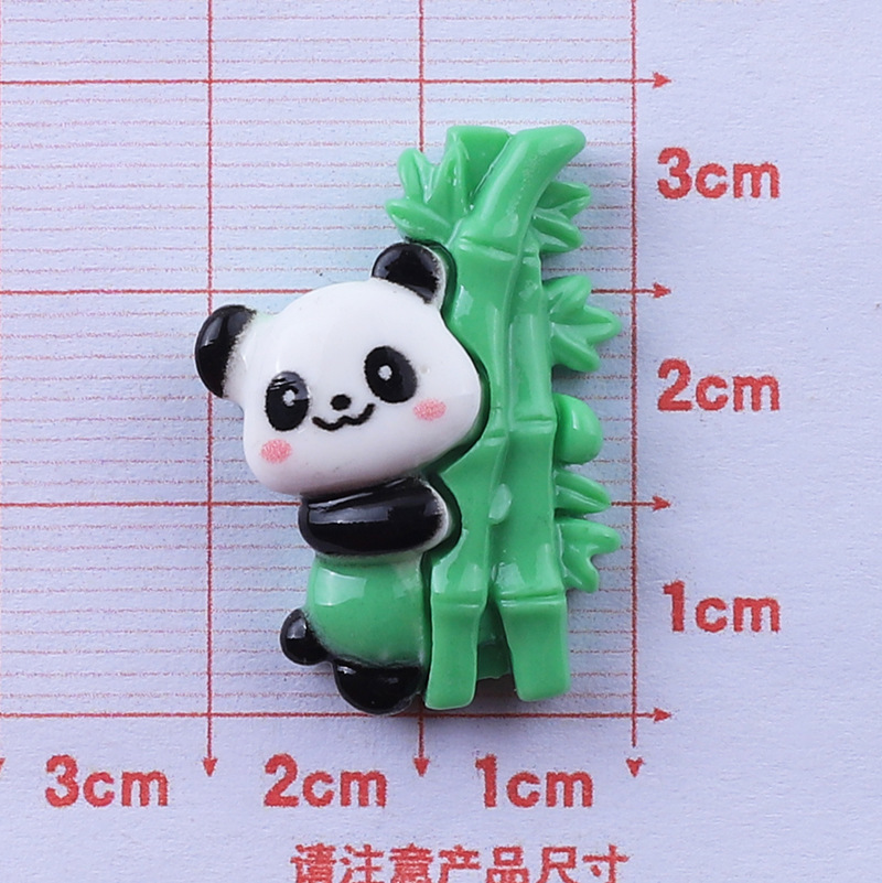 Nuevo lindo brillante bambú Panda accesorios de resina DIY crema pegamento accesorios para el cabello horquilla papelería caja material al por mayor