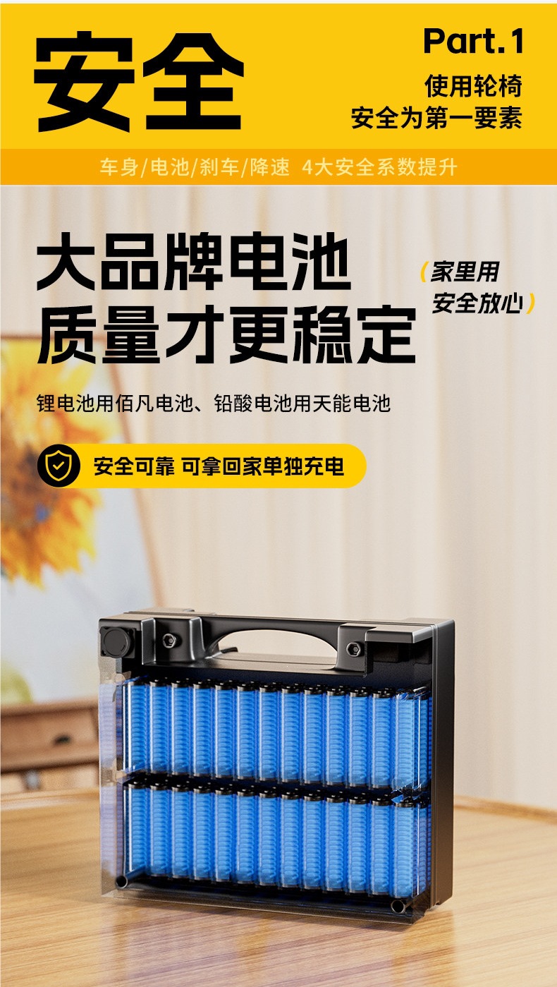 Putaiseng electric wheelchair is an intelligent, fully automatic, reclining, foldable, lightweight four-wheel mobility aid for the elderly and disabled