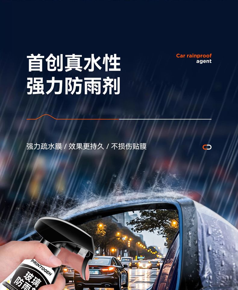 Car Rearview Mirror Rainproof Spray Anti-Fog Agent Waterproof Car Window Glass Oil Film Removal Spray Artifact on Rainy Days