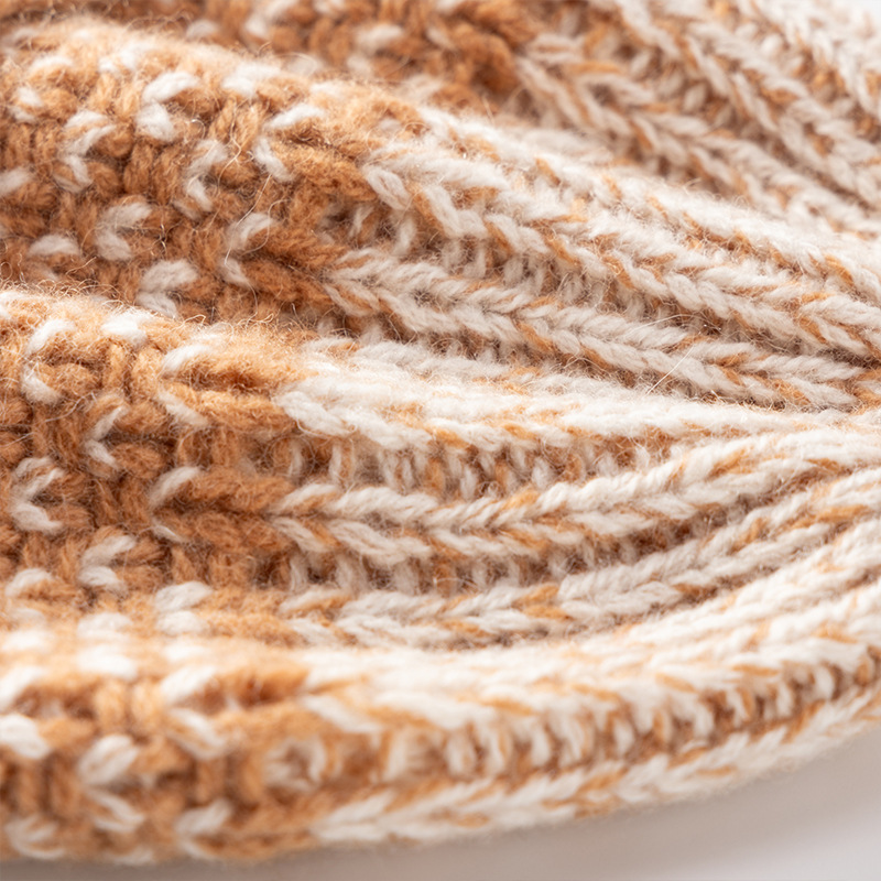 Patrón de floco de nieve 100% sombrero de lana de invierno de niñas sombrero de punto universal mujer alta sensación de hombre simple sombrero de lana cálida