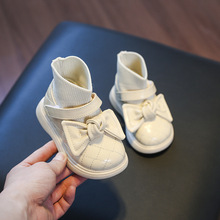 新款女童公主鞋软底宝宝学步鞋0-2—3岁婴幼儿童短靴时尚飞织短靴
