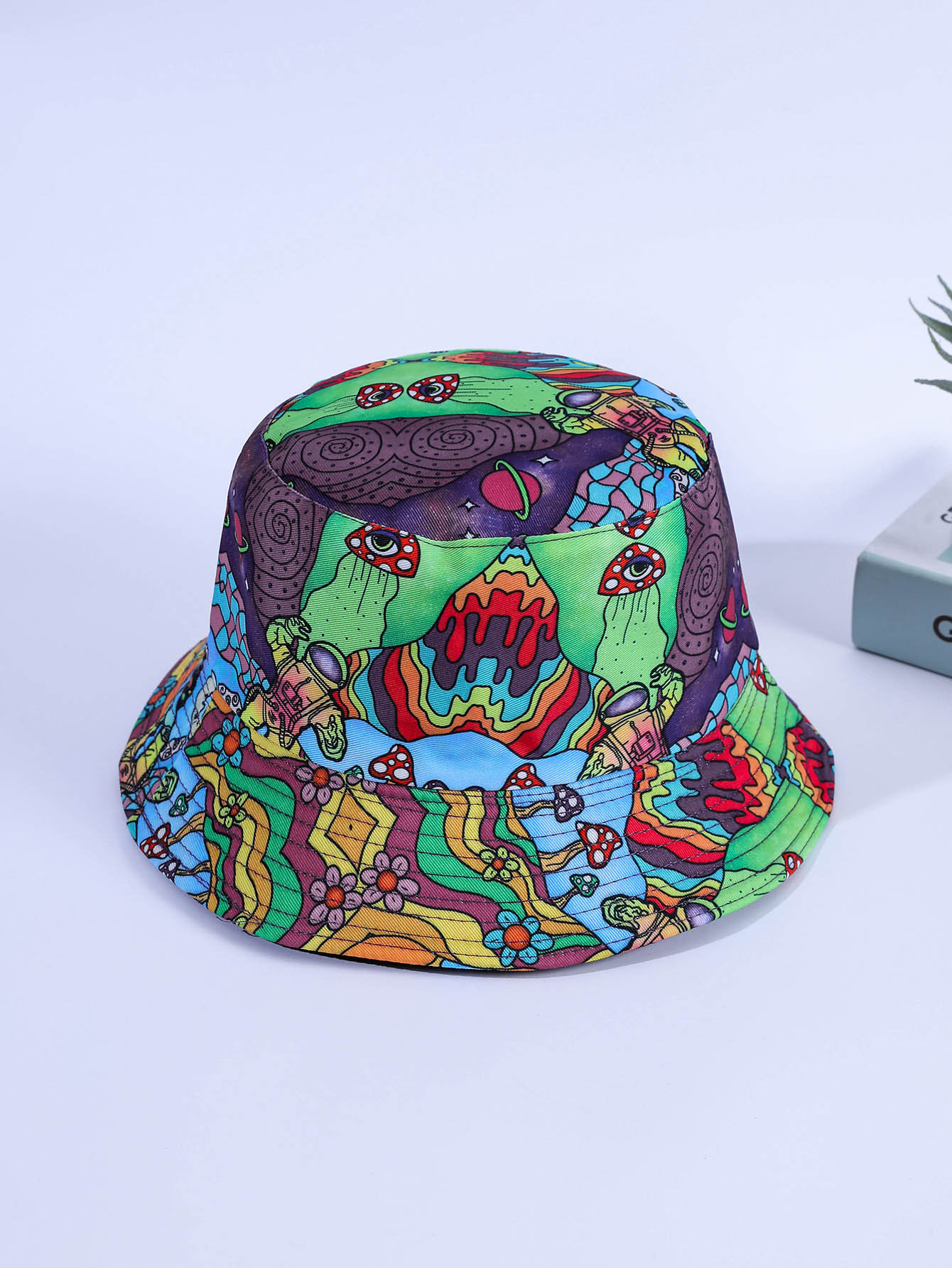 Primavera y verano cuenca sombrero sol protección hip hop casual dibujos animados seta pescador sombrero femenino sol sombrero