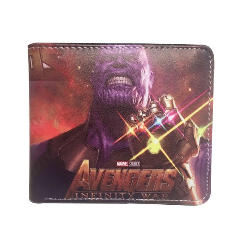 Superhéroe de dibujos animados anime periférico corto Niños estudiante masculino y femenino Cartera de dibujos animados cartera titular de la tarjeta