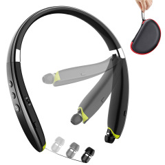 国境を越えた新型折り畳みSX-990 bluetoothイヤホン首掛け耳栓式伸縮スマート音声麦bluetoothイヤホン