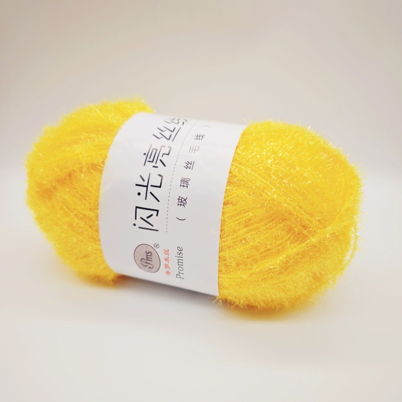 Coreano plato Toalla de vidrio de lana de seda de bricolaje tejido a mano muñeca de oro hilo tejido bolsa de hilo de seda brillante en stock al por mayor