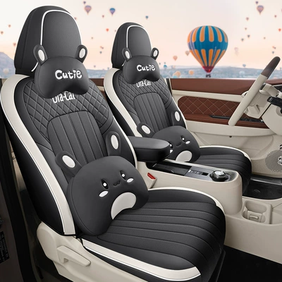 Modelə uyğun (Original) oturacaq örtükləri Good Cat Car Seat - mysterious-black-cartoon-edition-five-seater-special-for-good-cat-full-front-row-full-back-row