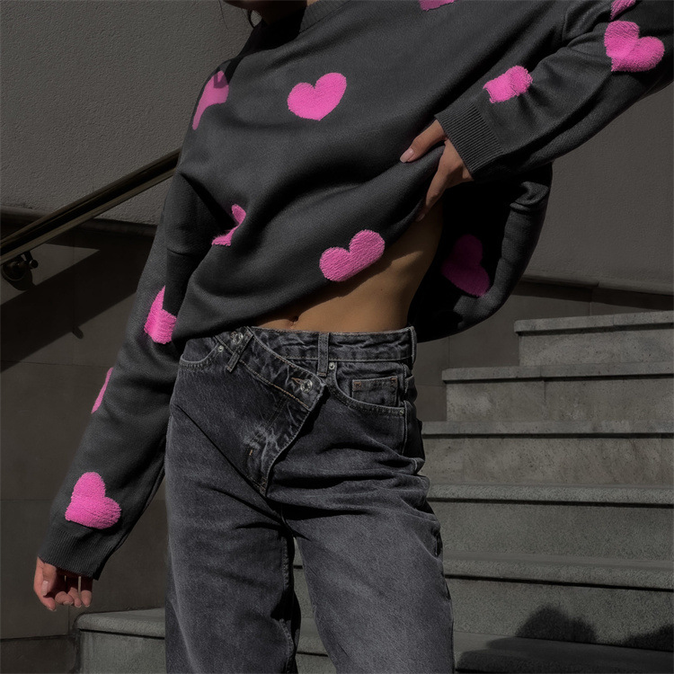Women's Sweater Long Sleeve Sweaters & Cardigans Streetwear Heart Shape display picture 31